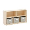 Guidecraft EdQ 2-Shelf 5-Compartment Storage 24": Multi-purpose Wooden Home and Classroom Storage Shelf with Bins for Books and Toys - 2 of 4