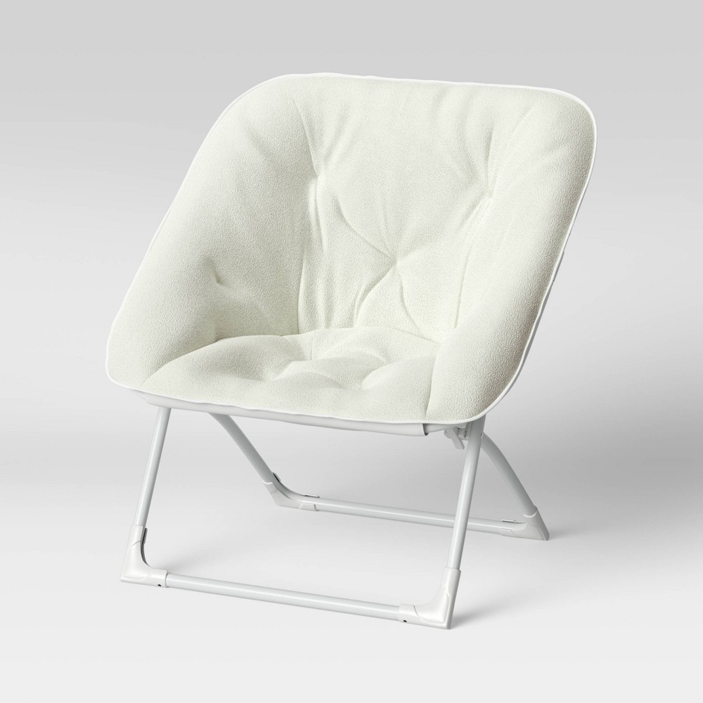 Photos - Garden Furniture Folding Dish Kids' Chair Cream - Pillowfort™