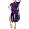 LA LEELA Women's Summer Vacation Beachwear Long Bathing Suit Short Beach Dress Front Tie Swimsuit Cover ups for Women - 2 of 4