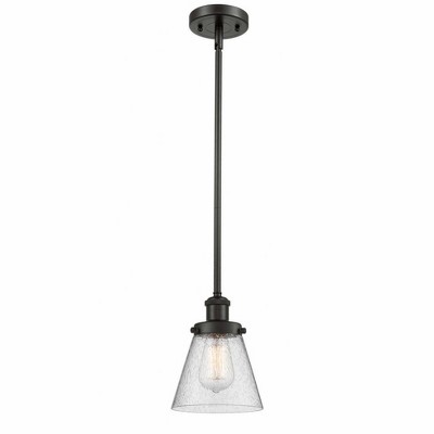 Cone - 1 Light Stem Hung Mini Pendant In Industrial Style-9 Inches Tall and 6 Inches Wide
