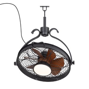 Airsurfer 23.6" Waterproof Ceiling Fan, Dimmable LED Light, Reversible Quiet Motor, Remote Control with Memory Function - 1 of 4