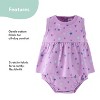 Baby Girl Rompers, 2pk - The Peanutshell® Lilac Stars, Purple Lilac, Newborn to 24 Months - 3 of 4