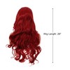 Unique Bargains Women's Beautiful Long Body Wave Lace Front Wigs with Wig Cap 26" Red 1 Pc - 2 of 4