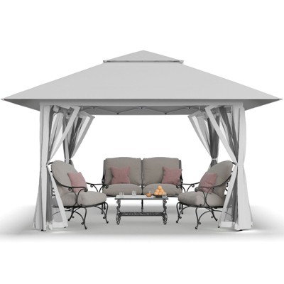 13x13 Pop Up Gazebo Canopy Tent - Outdoor Patio & Backyard Shelter White