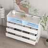 NicBex Dresser with 6 Drawers and LED Lights White - 4 of 4