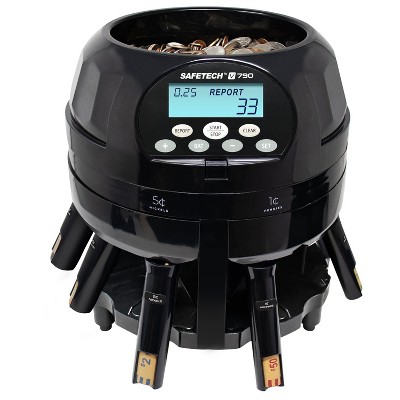 SafeTech Super Viper V790 High-Speed Coin Counter, Sorter, and Wrapper in Black