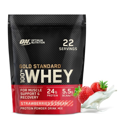 Optimum Nutrition Gold Standard 100% Whey Protein Powder - Strawberries &  Cream - 24oz : Target