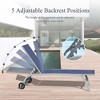 Outdoor Chaise Lounge Set of 3, Patio Reclining Chairs With 5 Adjustable Backrest & Wheels, Pool Sunbathing Recliners for Patio Beach Backyard - 3 of 4
