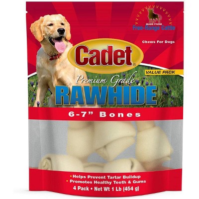 Cadet 6-7 Inch Knotted Rawhide Bones, 4 Count