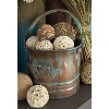 Royal Hampton Tinged Metal Patina Rust Finish With Handles Bucket Planter, Set of 3 - 4 of 4