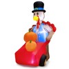 Costway 6 FT Thanksgiving Inflatable Turkey Pushing Pumpkin Cart Lighted Holiday Decor - 2 of 4