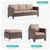 Sonkuki 5-Piece Outdoor Patio Conversation Sofa Set Rattan Wicker Patio Furniture Set with Cushions, Widen Armrest - 2 of 4