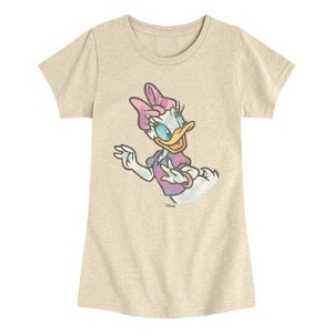 Girls' - Disney - Daisy Color Sketch Fitted Short Sleeve Graphic T-Shirt - 1 of 4
