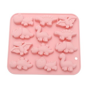 Unique Bargains Candy Making Moulds 12-Cavity Dinosaur Candy Mould Hand Wash 6.54"x5.79"x0.71" 1 Pc - 1 of 4