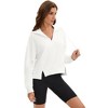 ATHLECHIC Women's Cropped Long Sleeve Half Zip Pullover Oversized Hoodie Sweatshirts - 3 of 4