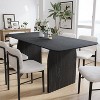 PexFix 67" x 33.5" Farmhouse Dining Table Solid Wood Kitchen Table with Arched Legs Square Black Wood Top for Dining Room & Kitchen - 2 of 4
