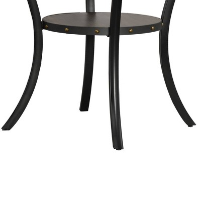 Elegant 48" Gray Round Wooden Dining Table with Industrial Flared Legs