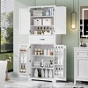 ORRD White Bathroom Storage Cabinet with Drawer & Adjustable Shelf - 3 of 4