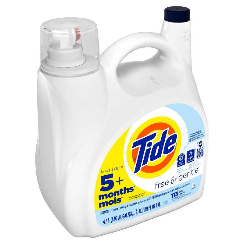 Tide Free & Gentle HE Compatible Liquid Laundry Detergent Soap, 3 of 12