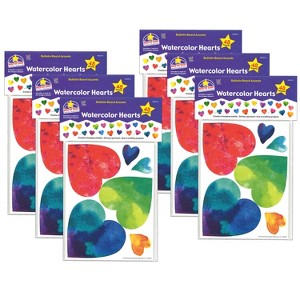North Star Teacher Resources Watercolor Hearts Accents, 48 Per Pack, 6 Packs - 1 of 2