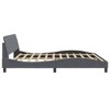 vidaXL Bed Frame with Headboard Platform Foundation Bedroom Furniture Velvet - Dark Gray King - 4 of 4