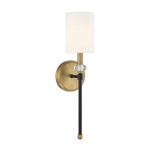 Savoy House Tivoli 1 - Light Wall Light in  Matte Black/Warm Brass - 1 of 3