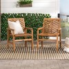 2pk Slatted Chevron Acacia Wood Patio Chairs - Saracina Home - 4 of 4