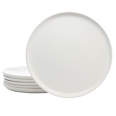 Gibson Mio 6 Piece 10.5 Inch Round Stoneware Dinner Plate Set in Sea Salt