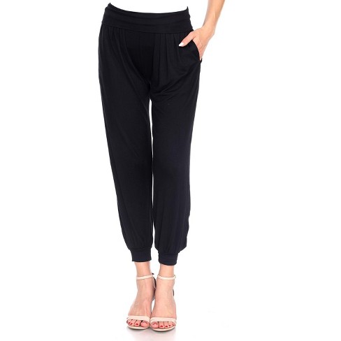 Harem Trousers, Relaxed Harem Joggers, Black