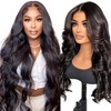 Jessie's Wig 24 Inch Body Wave Human Hair Glueless Wig 5x5 Pre Cut Lace Upgraded Black 1 Pc/Pack - 2 of 4
