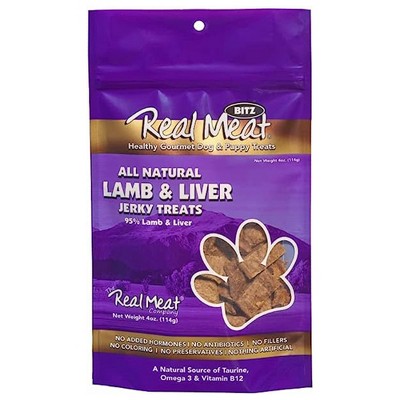 Real Meat Air-Dried Free-Range All-Natural Jerky Treats (Lamb & Liver, 4 oz)