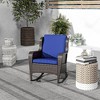 Outsunny Patio Wicker Rocking Chair, Outdoor PE Rattan Swing Chair w/ Soft Cushions for Garden, Patio, Lawn - 2 of 4