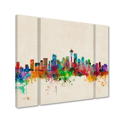 Trademark Fine Art -Michael Tompsett 'Seattle Washington' Multi Panel Art Set Small