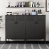 ORRD 47" H Metal Storage Cabinet, 3-Tier with Adjustable Shelves (Black) - 3 of 4