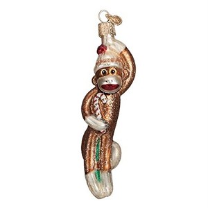 Old World Christmas Blown Glass Ornament for Christmas Tree, Sock Monkey - 1 of 3