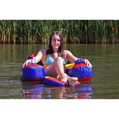 Airhead Bimini Lounger II Inflatable Pool Float with Cup Holder