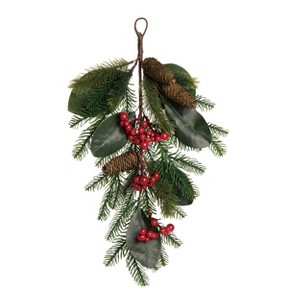 Transpac Foam 22 in. Green Christmas Holiday Berry Artificial T-Drop - 1 of 2