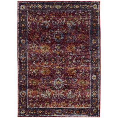 Oriental Weavers Andorra 7153A Red/ Purple Indoor Area Rug - 1'10" x 3'2"