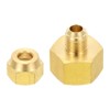 Unique Bargains Brass Air Gas Line SAE 45 Degree Flare Connectors Gold - 3 of 4