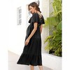 Clearlove Maternity Dress Women's V Neck Short Sleeve Smocked Ruffle Tiered Dress - 4 of 4