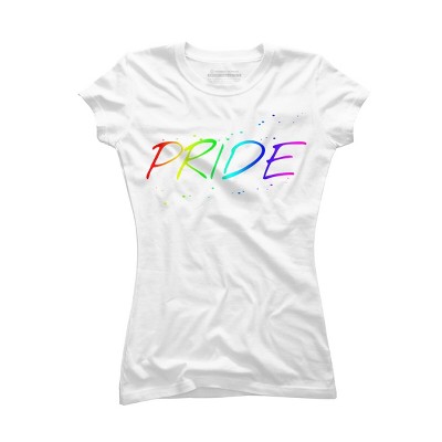 Design By Humans Sleek Pride Rainbow Text By Kasparovx T-Shirt - White - 2X Large