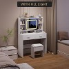 40" Vanity Table and Chair Set with Mirror, Modern Makeup Vanity Desk with 2 Drawers, Storage Shelves , White Vanity Set with Stool for Bedroom - 4 of 4
