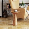 JIONJOY Rustic Round Pedestal Side Table - Farmhouse Martini Table with Tapered Base for Living Room, Bedroom or Small Spaces - 3 of 4
