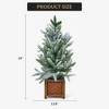 2 Ft Snow Flocked Prelit Artificial Christmas Tree with 30 Warm White LEDs – Wood Pot Tabletop Decor for Home, Office, Party - 3 of 4