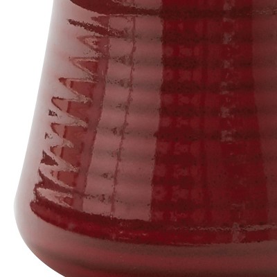 Aspen Ribbed Red Ceramic Mug Set of 4