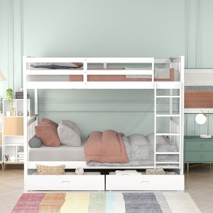 TiramisuBest Full Metal Loft Bed with Desk & Shelf – Black, Space-Saving Study & Sleep Combo with Guardrails & Ladder - 1 of 4