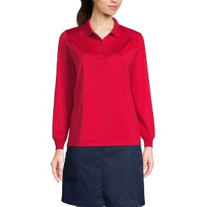 Lands' End School Uniform Women's Long Sleeve Rapid Dry Polo Shirt - 1 of 3