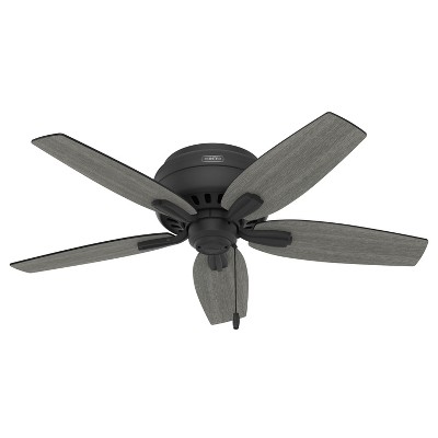 42" Matte Black Low Profile Ceiling Fan with LED Light