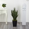 Nearly Natural 40-in Sansevieria Artificial Plant in Black Metal Planter - 3 of 4