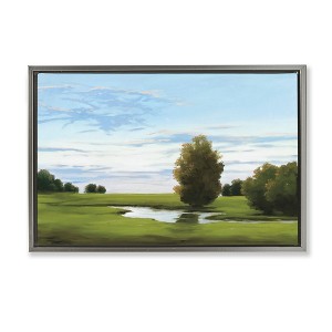 Stupell Industries Evening Light Countryside Floating Frame Canvas Art - 1 of 4
